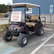 Street-legal Island Cart marked with a Street Legal Cart sign