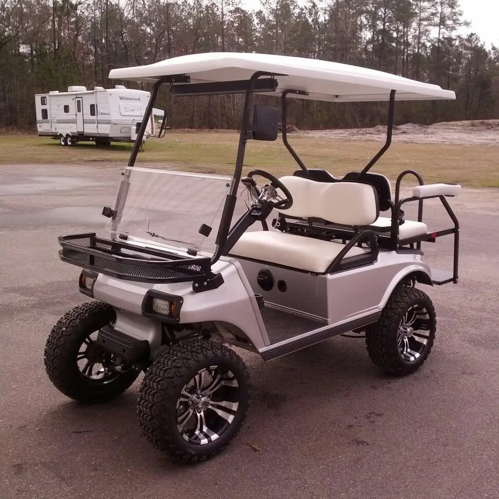 Silver street-legal Island Cart with lift kit and custom wheels