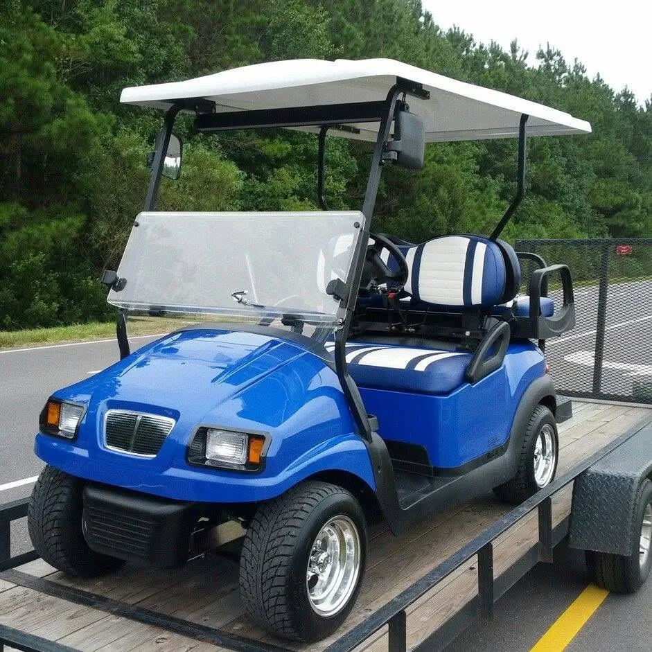 Blue Island Cart rental on a trailer being delivered